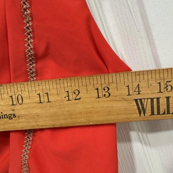 New Ellejay Swim wear Aubrey Red Orange Plunging V 1 Piece Bathing Suit Medium - Picture 8 of 10